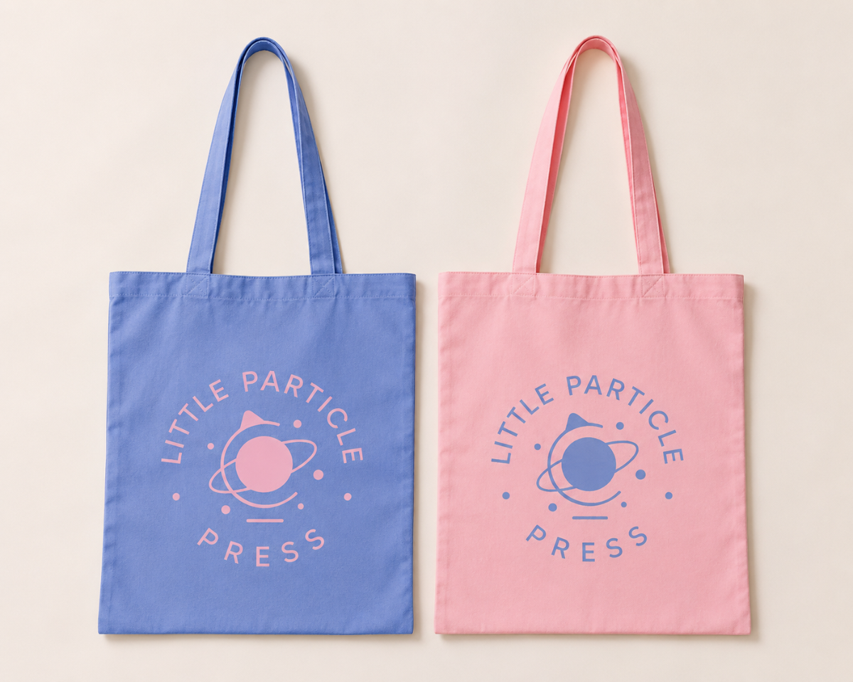 Little Particle Press tote bags