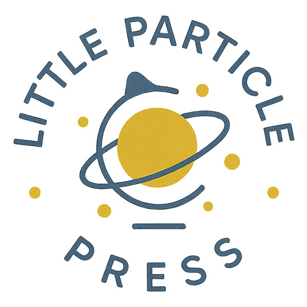 Little Particle Press emblem, a ringed planet with a cat's ears, encircled by the words Little Particle Press